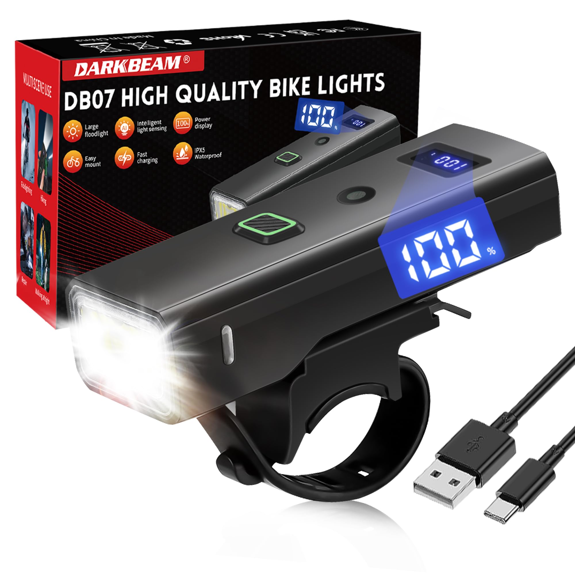 Amazon.com: DARKBEAM Bike Light, High Lumens Super Bright Bicycle
